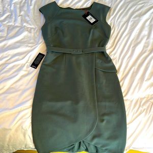 NWT The Limited Scandal Collection Sage Green Tulip Hem Dress Size 6